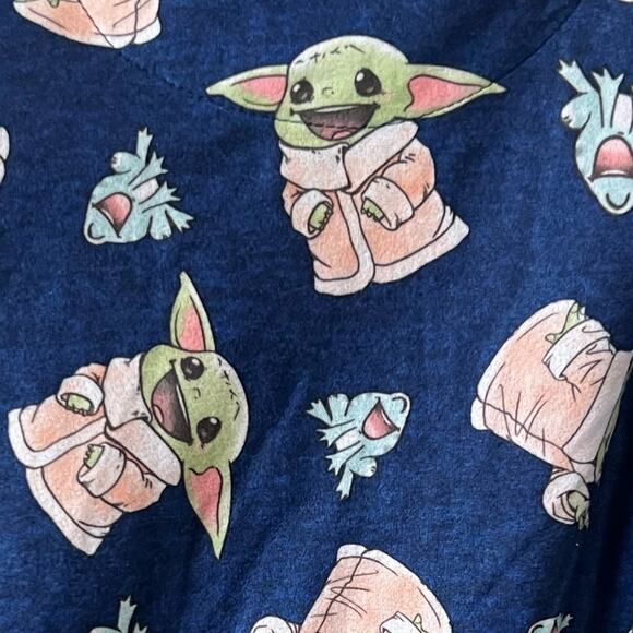 Star Wars Yoda boys long sleeve pajama size L 12/14 NWT Blue - Picture 7 of 7